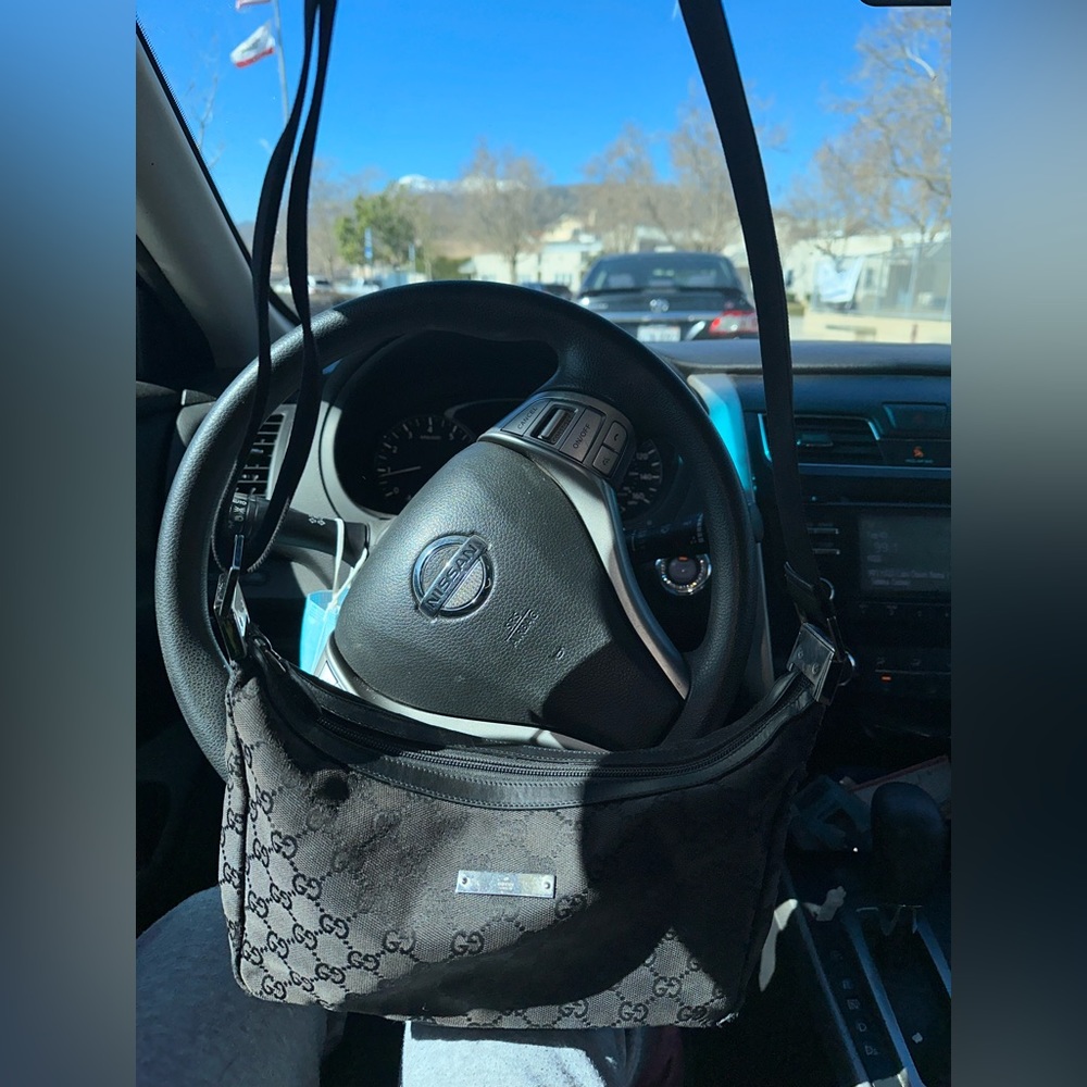 Gucci canvas shoulder bag